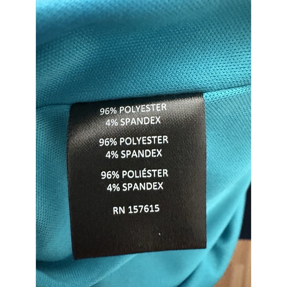 T Tahari Teal Blue Sheath Dress Ruffle Detail Business Casual Women's Size 8 - Picture 11 of 11